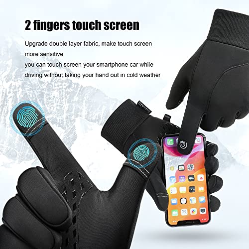 LMMHEIZI Winter Gloves for Men Women Touch Screen Anti-Slip Cold Weather Running Gloves for Motorcycle Driving Cycling