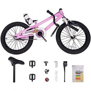 RoyalBaby Kids Bike Boys Girls Freestyle BMX Bicycle With Kickstand Gifts for Children Bikes 18 Inch Pink
