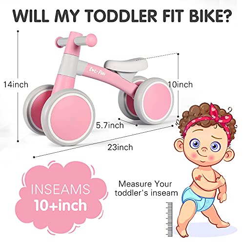 LOL-FUN Baby Balance Bike 1 Year Old Toy, Baby Girl Toys 12 18 Months, First Birthday Gift 1 Year Old Riding Toy