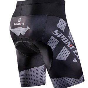 sponeed Padded Cycling Shorts Men Bicycle Underwear Half Pants Bike Bottoms US Large Grey
