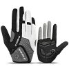 INBIKE Men's Cycling Gloves, Full Finger Gel Padded Mountain Bike Grey Large