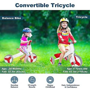 6-in-1 Kids Bike Toddler Tricycle for Ages 2-5 - Toddler Convertible Trike to Balance Bike to Baby Walker Training Bike for Boys Girls 2, 3, 4, 5 Years Old, Indoor Outdoor Bicycle Toys Gifts