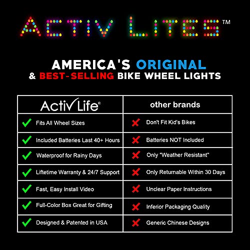 Activ Life Bike Light for Wheels (1 Tire, White) Hot Gifts for Boys, Girls & Fun Gift Ideas for Him and Her - Popular Bicycle Decorations for Safety & Style - Bright LED Bulbs for Cool Night Rides
