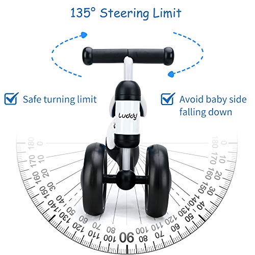 Baby Balance Bike Walker Toy Toddler Bicycle Tricycle, Best First Birthday Gift for Girl and boy in 1 to 2 Years Old,Ride on Toys for Kids, Little Child's Riding Vehicle White