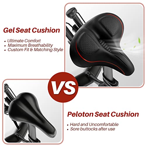 Oversized Bike Seat for Peloton Bike & Bike+, Peloton Spin Bikes Saddle Replacement Seats, Seat Cushion for Men & Women Compatible with Peloton, Bike Seats for Comfort Wide, Accessories for Peloton