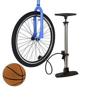 ANCHEER High Pressure Floor Pump with Barometer for Electric Bicycles E-Bike Football (Silver)