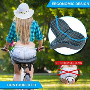 X WING Mega Bike Saddle Replacement Seat for Adults, Men & Women| Comfortable Padded Cushion, Ergonomic Design & Spacious Seat| Fit for Electric, City, Stationary, Exercise Bicycles & Beach Cruisers