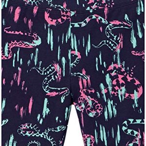 Spotted Zebra Girls' Bike Shorts, Pack of 5, Green/Navy/Purple, Tie Dye/Snakes, Small