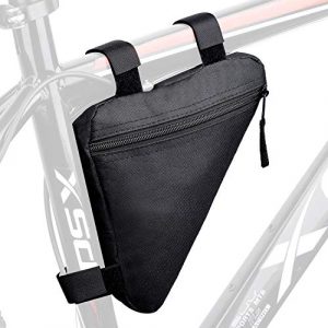 BOBILIFE Bike Triangle Frame Bag - Bicycle Cycling Handlebar Front Pouch Saddle Storage Bag for Road and Mountain Bikes (Black)