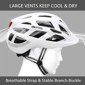 Adult-Men-Women Bike Helmet with Light - Mountain Road Bicycle Helmet with Replacement Pads & Detachable Visor