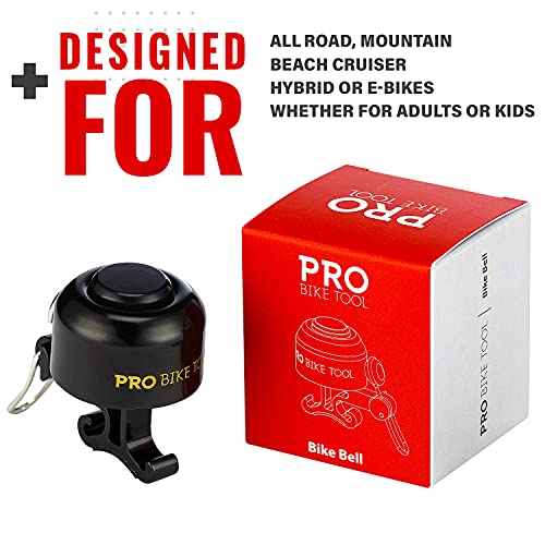 PRO BIKE TOOL Bicycle Bell for Handlebars – Crisp, Clear & Long Sound Ringer for Adults or Kids Bikes - Road, Mountain or Beach Cruiser Bikes - Bike Gifts
