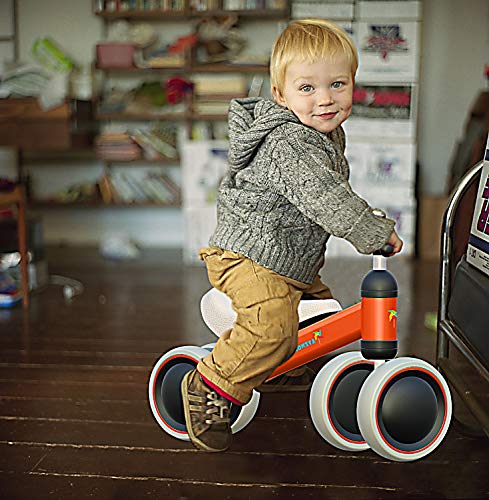 Baby Balance Bike - Baby Bicycle for 6-24 Months, Sturdy Balance Bike for 1 Year Old, Perfect as First Bike or Birthday Gift, Safe Riding Toys for 1 Year Old Boy Girl Ideal Baby Bike (Orange)