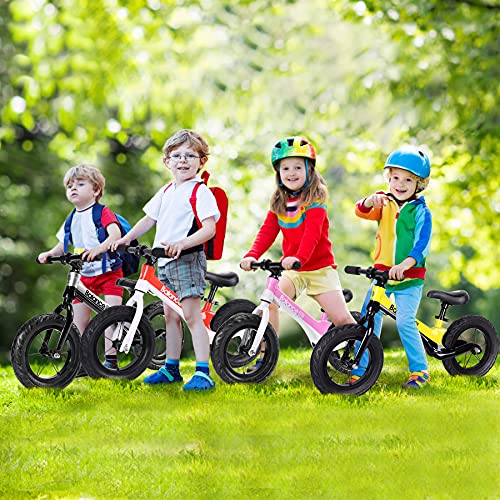 BOBIKE Balance Bike 12" Sturdy Training Bike and Lightweight Bike for 2, 3, 4, 5, 6 Year Old Boys Girls Pneumatic Tire Push Walking Bicycle No-Pedal Adjustable Seat (Aluminum, 8.4lbs)