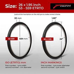 Fincci Pair 26 x 1.95 Inch Foldable Slick Tires for Road Mountain Hybrid Bike Bicycle - Pack of 2
