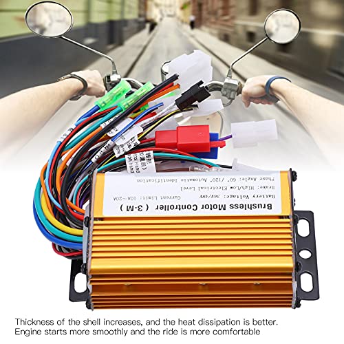 Rosvola 3 Mode Electric Brushless Controller, Professional Design Long Service Life High Reliability 3 Mode Brushless Motor Controller for Electric Scooters(36-48V)