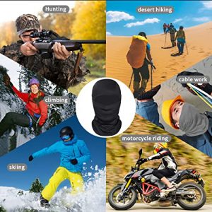 Achiou Balaclava Face Mask UV Protection for Men Women Sun Hood Tactical Lightweight Ski Motorcycle Running Riding Black