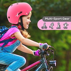 Hurtle Sports Safety Bicycle Kids Helmet - Toddler & Child Bike Helmet w/Adjust Knob, Chin Strap, Ventilation -Toddlers/Childrens Helmet for Cycling/Skateboarding/Kick Board/Scooter HURHLP48 (Pink)