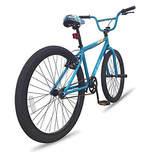 Hiland 24 inch BMX Bike Beginner-Level to Advanced Riders with 2 Pegs Steel Frame Blue