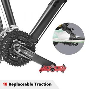 Rock BROS Mountain Bike Pedals MTB Pedals Aluminum Bicycle Flat Platform Pedals Lightweight 9/16