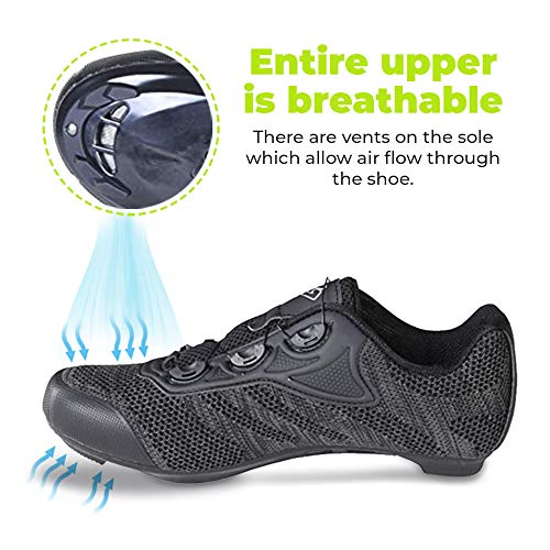 Gavin Pro Road Cycling Shoe, Quick Lace - 3 Bolt Road Cleat Compatible Black