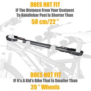 Bike Bicycle Top Tube Cross-bar Frame Adjustable Adapter for Bike Car Rack or Home Storage Stand - Great for Y-Frame Kids Ladies Dual Suspension Cruiser Small Mountain Road Bikes Capacity 15kg/33Lbs