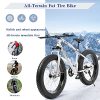 Outroad Fat Tire Mountain Bike 26 Inch Wheels Adult Bicycle, 21 Speeds Sand Trek Bike, Double Disc Brake Suspension Fork Big Tire Anti-Slip Bikes (White, 4 inch Width Tire)