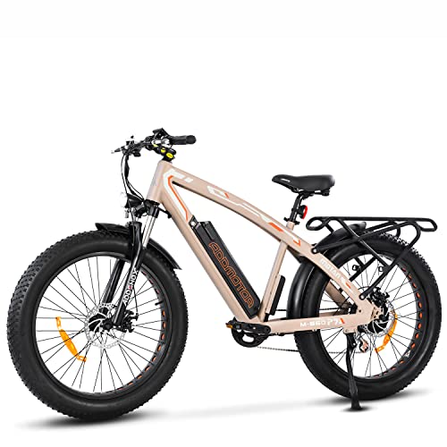 Addmotor 26" Couple Electric Bike M-560, 750W MTB Mountain Ebike, All Terrain Beach Snow Commuter Electric Bicycle for Adults, 55 Miles PAS1 Pedal Assist LCD Display (Khaki)