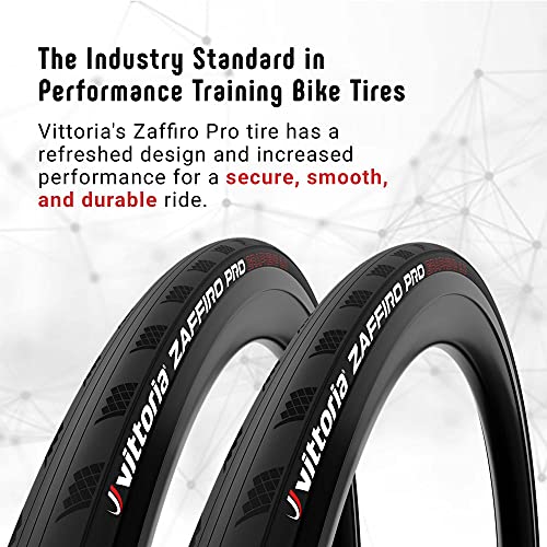 Vittoria Zaffiro Pro G2.0 Road Bike Tires Set with Inner Tubes - Includes 2 Zaffiro Pro Tires (700x23c) Plus 2 Standard Tubes (700X20/28 48mm) - Performance Training in All Conditions (Full Black)