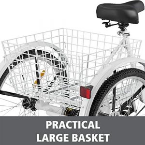 Vehpro Adult Tricycle Bike Adult Trike Bike 24 inch 3 Wheel Bikes with Large Basket for Picnics Shopping Entertainment, 7 Speed Three-Wheeled Bicycle for Adults Seniors Elderly [US in Stock]