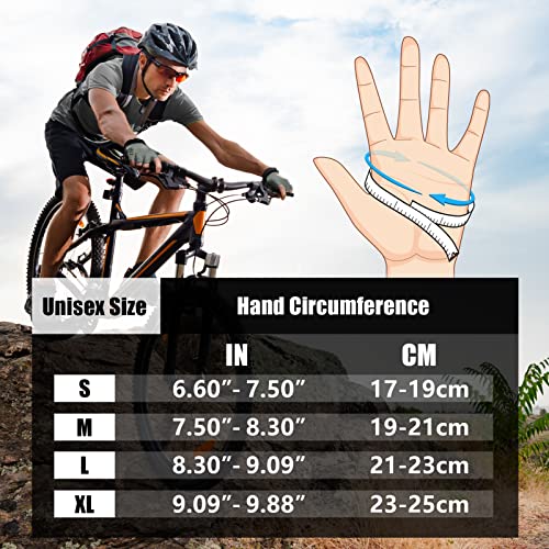 COFIT Half Finger Cycling Gloves, Breathable and Anti-Slip Bicycle Gloves Unisex with Shock Absorbing Pads for Summer BMX MTB Riding, Road Racing and Workout - Gray L
