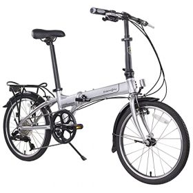 Dahon Mariner D8 Folding Bike, Lightweight Aluminum Frame; 8-Speed Gears; 20” Foldable Bicycle for Adults, Silver