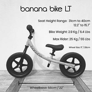 Banana LT Balance Bike - Lightweight Toddler Bike for 2, 3, 4, and 5 Year Old Boys and Girls - No Pedal Bikes for Kids with Adjustable Handlebar and seat - Aluminium, EVA Tires - Training Bike (Pink)