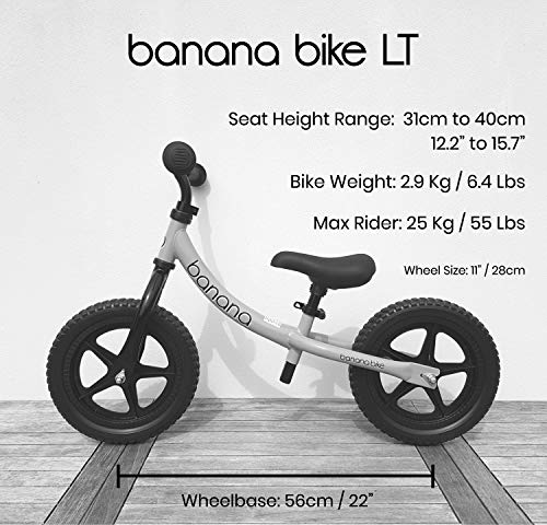 Banana LT Balance Bike - Lightweight Toddler Bike for 2, 3, 4, and 5 Year Old Boys and Girls - No Pedal Bikes for Kids with Adjustable Handlebar and seat - Aluminium, EVA Tires - Training Bike (Pink)
