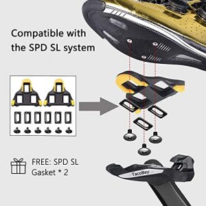 WYBENZ Road Bike Pedals Compatible with Shimnao SPD Speed-Sl Clipless Pedals Adjustable Wide Platform Waterproof Bicycle Pedals for Shimnao 105 SM-SH System Shoes Fitness Peloton Spin Bike