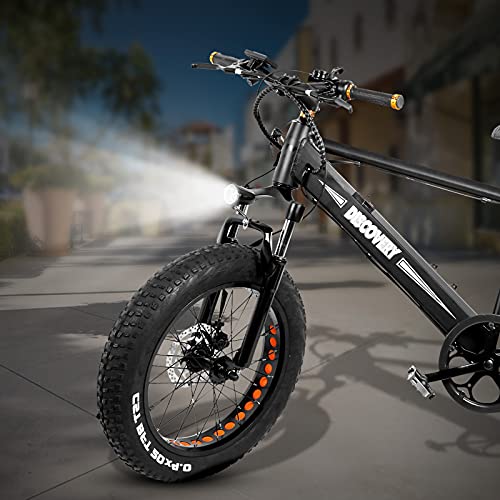 Fat Tire Electric Bike - 20"x4" Aluminum Electric Bicycle for Adults with 350W Motor 48V/8Ah Removable Battery, Snow Beach Mountain Ebike with LED Display,Shimano 6-Speed Gear,3 Riding Modes