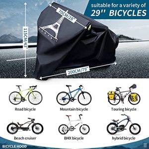 SUNFATT Bicycle Covers Outdoor Storage Waterproof,Bike Tarp Waterproof,Tarp for Bike Outside Storage Shed Anti-Sun Snow and dust,Suitable for Covering 1 to 2 Bicycles.