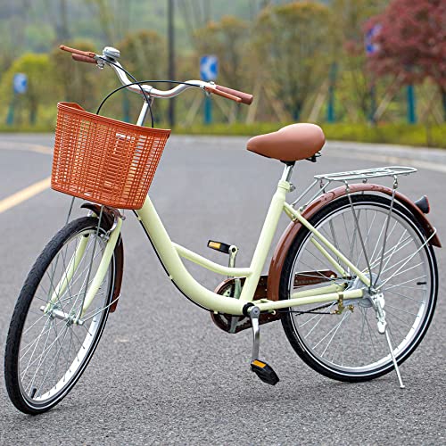 Viribus 26" Cruiser Bike | High-Carbon Steel Frame, Front Basket | 85% preinstalled Single Speed Beach Comfortable Commuter Bicycle
