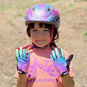 ZippyRooz Toddler & Little Kids Full Long Finger Bike Gloves (Rainbow, Little Kids Small (1-2))