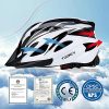TOONEV Adult Bike Helmet with LED Light, Lightweight Integrally Sport Mountain Bicycle Helmets Adjustable Size 54 to 62 cm for Men Women Teenager Cycling Helmet (White)