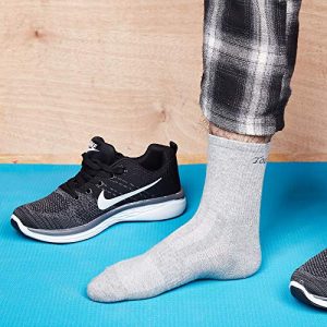 Toes&Feet Men's 6-Pack Grey Anti-Odor Quick-Dry Quarter Crew Athletic Socks