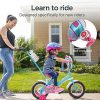 Schwinn Petunia Steerable Kids Bike, Girls Beginner Bicycle, 12-Inch Wheels, Training Wheels, Easily Removed Parent Push Handle with Water Bottle Holder, Pink