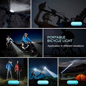 [Updated 2022 Version] USB Rechargeable Super Bike Headlight and Back Light Set, Runtime 10+ Hours 600 Lumen Bright Front Lights Tail Rear LED, 5 Light Mode Options Fits All Bicycles, Road, Mountain