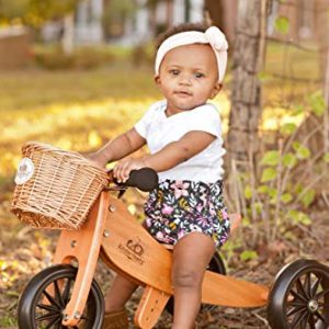 New Kinderfeets, Kids Tiny Tot Plus Balance Bike, Adjustable Seat, Puncture Proof Tires, Pedal-Free Training Bicycle for Children and Toddlers Ages 18 Months and up (Bamboo)
