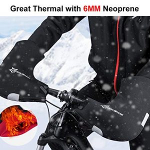 ROCKBROS Handlebar Mittens Cold Weather Mountain Bike Handlebar Mittens Windproof & Coldproof Commuter MTB Bicycle Bar Warmer Covers