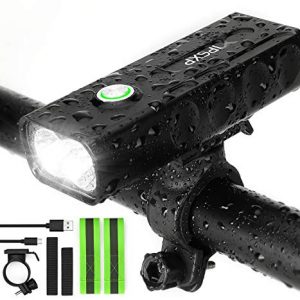 IPSXP 1000 Lumens Bike Light, USB Rechargeable LED Bicycle Front Headlight High Bright 6 Hours Mountain Road Cycling Safety Commuter Flashlight with 3 Modes, Waterproof Bike Light