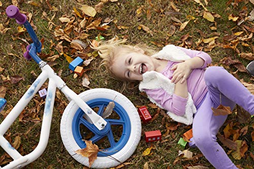Huffy Frozen 2 Balance Bike for Toddler & Kids, Elsa Graphics, Purple, White, 12 inch
