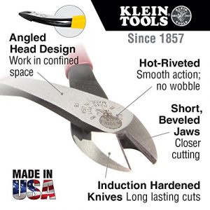 Klein Tools D248-8 Pliers, Diagonal Cutting Multi-Purpose Pliers with Angled Head, High-Leverage Design, and Short Jaw, 8-Inch
