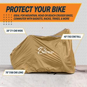 Bikeroo Bike Cover - Waterproof, Outdoor Bicycle Cover for Transport on Rack - Rain Tent for Mountain, Beach Cruiser & Road Bikes - Size L, Storage for 1 Bicycle