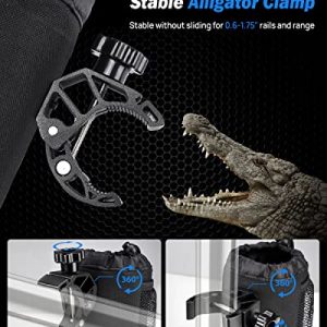 kemimoto Motorcycle Cup Holder, Oxford Fabric Drink Cup Can Holder with Drain and Alligator Clamp, Bar Cup Holder for Motorcycle, ATV, Scooter, Marine Boat, Kayak, Bike, Wheelchair, Walker, Golf Cart