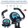 ANCHEER Folding Indoor Exercise Bike, Stationary Cycle Bike, Compact Magnetic Upright with App Program&Twister Plate& Heart Monitor - Perfect Home Exercise Machine for Cardio